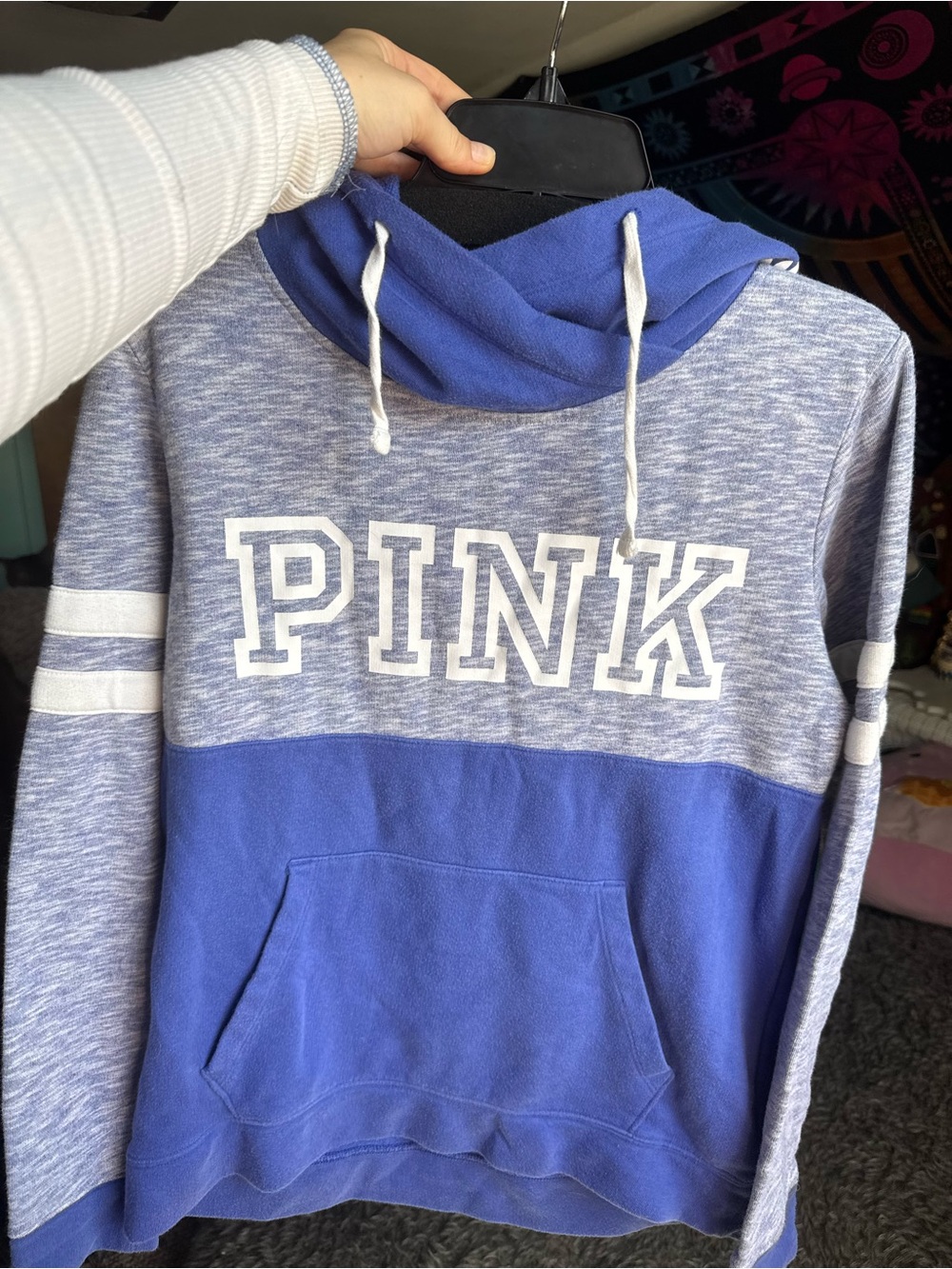 PINK Victoria's Secret Heather Purple Cowl Pullover